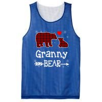 Granny Bear Christmas Pajama Red Plaid Buffalo Family Xmas Gift Mesh Reversible Basketball Jersey Tank