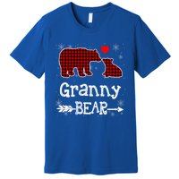 Granny Bear Christmas Pajama Red Plaid Buffalo Family Xmas Gift Premium T-Shirt