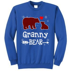 Granny Bear Christmas Pajama Red Plaid Buffalo Family Xmas Gift Tall Sweatshirt