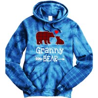 Granny Bear Christmas Pajama Red Plaid Buffalo Family Xmas Gift Tie Dye Hoodie