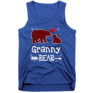 Granny Bear Christmas Pajama Red Plaid Buffalo Family Xmas Gift Tank Top