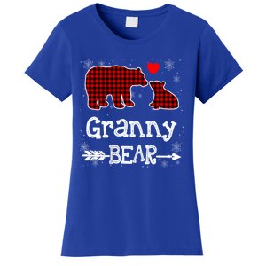 Granny Bear Christmas Pajama Red Plaid Buffalo Family Xmas Gift Women's T-Shirt