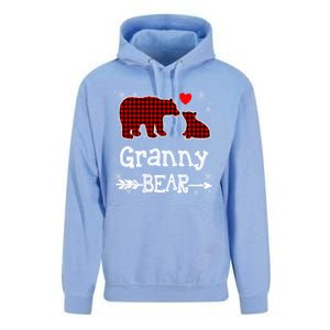 Granny Bear Christmas Pajama Red Plaid Buffalo Family Xmas Gift Unisex Surf Hoodie