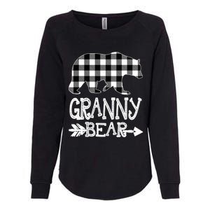 Granny Bear Christmas Pajama White Plaid Buffalo Family Xmas Gift Womens California Wash Sweatshirt