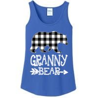 Granny Bear Christmas Pajama White Plaid Buffalo Family Xmas Gift Ladies Essential Tank