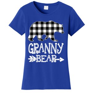 Granny Bear Christmas Pajama White Plaid Buffalo Family Xmas Gift Women's T-Shirt