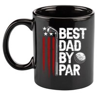 Golf Best Dad By Par Daddy Golfer American Flag Fathers Day 11oz C Handle Ceramic Mug
