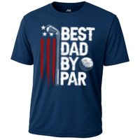 Golf Best Dad By Par Daddy Golfer American Flag Fathers Day Cooling Performance Crew T-Shirt