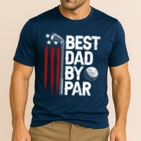 Golf Best Dad By Par Daddy Golfer American Flag Fathers Day Cooling Performance Crew T-Shirt