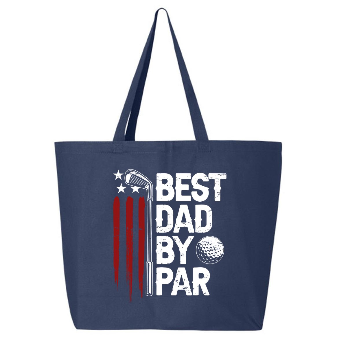 Golf Best Dad By Par Daddy Golfer American Flag Fathers Day 25L Jumbo Tote
