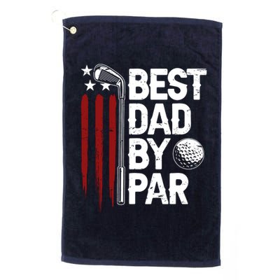 Golf Best Dad By Par Daddy Golfer American Flag Fathers Day Golf Towel