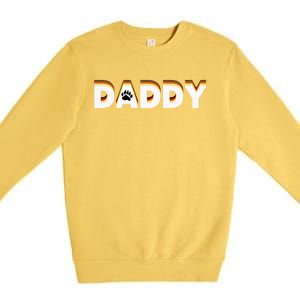 Gay Bear Daddy Design With Bear Pride Flag Gay Daddy Gift Premium Crewneck Sweatshirt