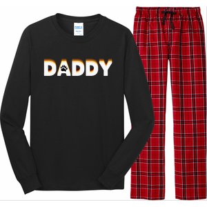 Gay Bear Daddy Design With Bear Pride Flag Gay Daddy Gift Long Sleeve Pajama Set