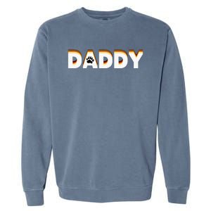 Gay Bear Daddy Design With Bear Pride Flag Gay Daddy Gift Garment-Dyed Sweatshirt