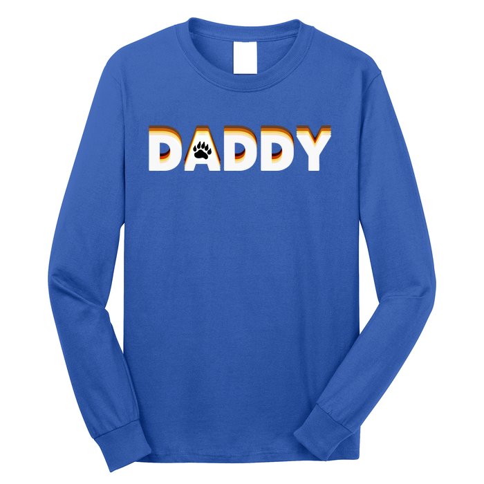 Gay Bear Daddy Design With Bear Pride Flag Gay Daddy Gift Long Sleeve Shirt