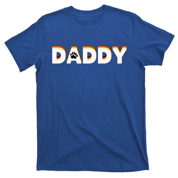 Gay Bear Daddy Design With Bear Pride Flag Gay Daddy Gift T-Shirt