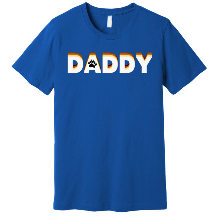 Gay Bear Daddy Design With Bear Pride Flag Gay Daddy Gift Premium T-Shirt