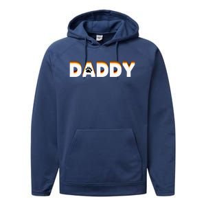 Gay Bear Daddy Design With Bear Pride Flag Gay Daddy Gift Performance Fleece Hoodie