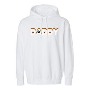 Gay Bear Daddy Design With Bear Pride Flag Gay Daddy Gift Garment-Dyed Fleece Hoodie