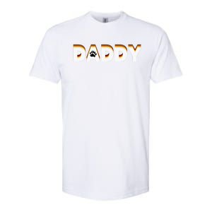 Gay Bear Daddy Design With Bear Pride Flag Gay Daddy Gift Softstyle CVC T-Shirt