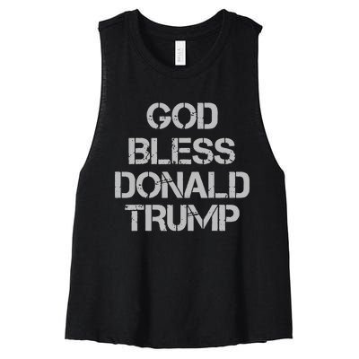 God Bless Donald Trump Women's Racerback Cropped Tank