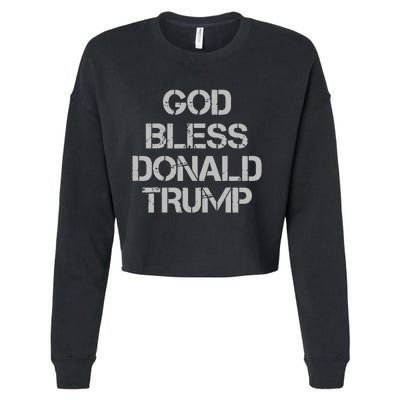 God Bless Donald Trump Cropped Pullover Crew