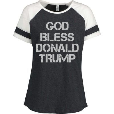 God Bless Donald Trump Enza Ladies Jersey Colorblock Tee