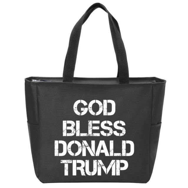 God Bless Donald Trump Zip Tote Bag