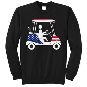 Golfing Beer Drinker Usa American Flag Golf Cart Gift Sweatshirt