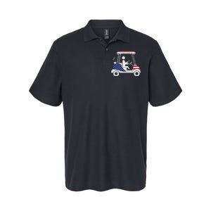 Golfing Beer Drinker Usa American Flag Golf Cart Gift Softstyle Adult Sport Polo