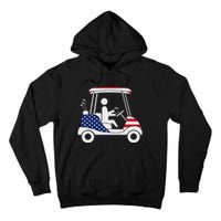 Golfing Beer Drinker Usa American Flag Golf Cart Gift Tall Hoodie