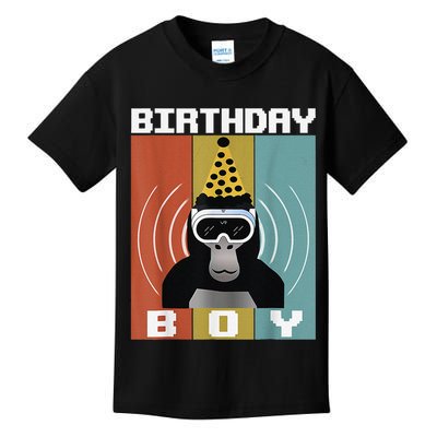 Gorilla Birthday Decorations Monkey Tag VR Gamer for Kids T-Shirt