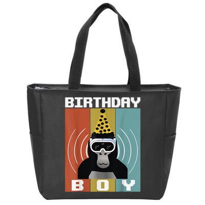 Gorilla Birthday Decorations Monkey Tag VR Gamer for Zip Tote Bag