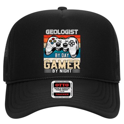 Geologist By Day Gamer By Night Video Gaming Fans Retro Meaningful Gift Trucker Hat