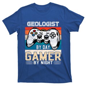 Geologist By Day Gamer By Night Video Gaming Fans Retro Meaningful Gift T-Shirt