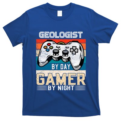 Geologist By Day Gamer By Night Video Gaming Fans Retro Meaningful Gift T-Shirt