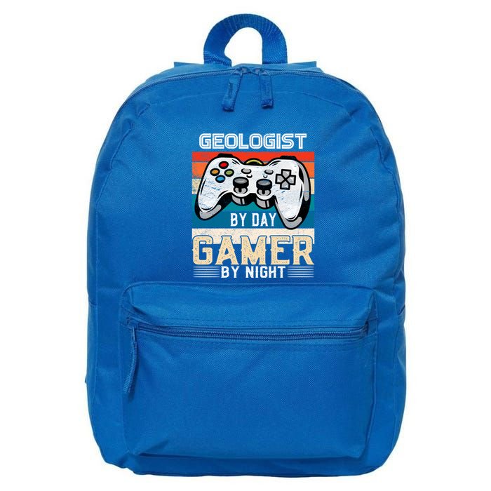 Geologist By Day Gamer By Night Video Gaming Fans Retro Meaningful Gift 16 in Basic Backpack