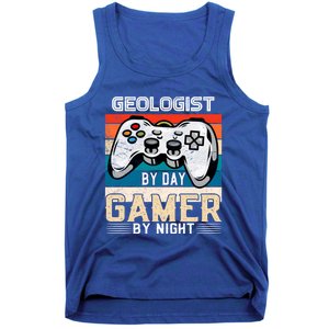 Geologist By Day Gamer By Night Video Gaming Fans Retro Meaningful Gift Tank Top