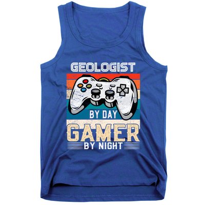 Geologist By Day Gamer By Night Video Gaming Fans Retro Meaningful Gift Tank Top