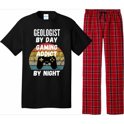 Geologist By Day Gaming Addict By Night Gift Pajama Set