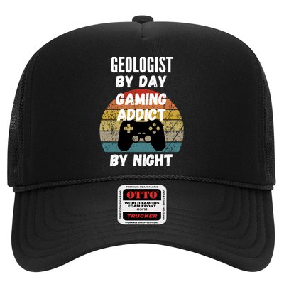 Geologist By Day Gaming Addict By Night Gift Trucker Hat
