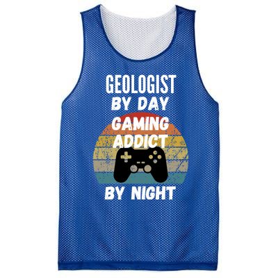 Geologist By Day Gaming Addict By Night Gift Mesh Reversible Basketball Jersey Tank