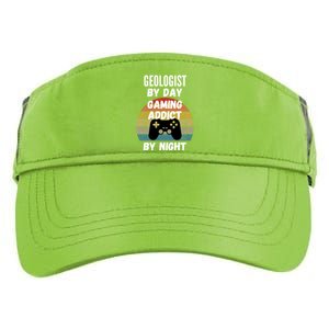 Geologist By Day Gaming Addict By Night Gift Adult Drive Performance Visor