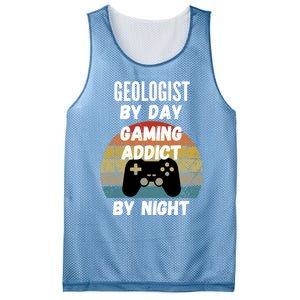 Geologist By Day Gaming Addict By Night Gift Mesh Reversible Basketball Jersey Tank