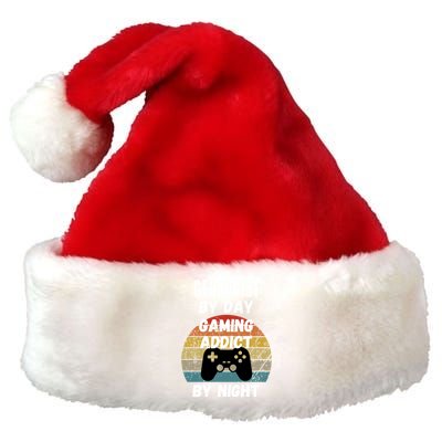 Geologist By Day Gaming Addict By Night Gift Premium Christmas Santa Hat