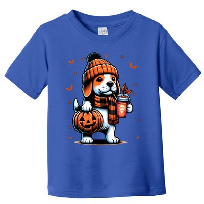 Ghost Beagle Dog Pumpkin S Beanie Fall Halloween Gift Toddler T-Shirt