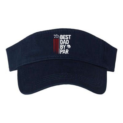 Golf Best Dad By Par Daddy Golfer American Flag Fathers Day Valucap Bio-Washed Visor