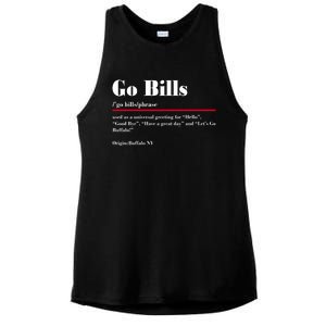 Go Bills Definition Buffalo Football Fan Funny Ladies PosiCharge Tri-Blend Wicking Tank