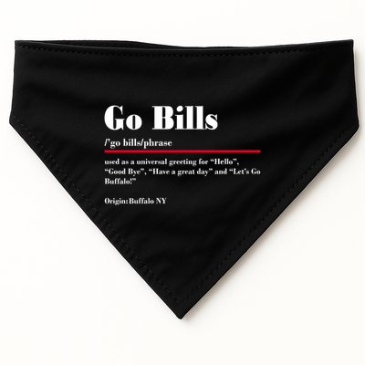 Go Bills Definition Buffalo Football Fan Funny USA-Made Doggie Bandana
