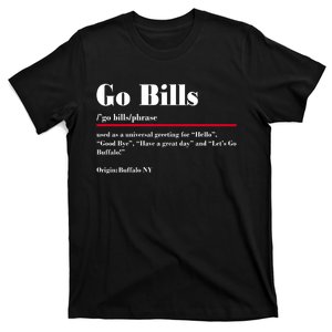 Go Bills Definition Buffalo Football Fan Funny T-Shirt